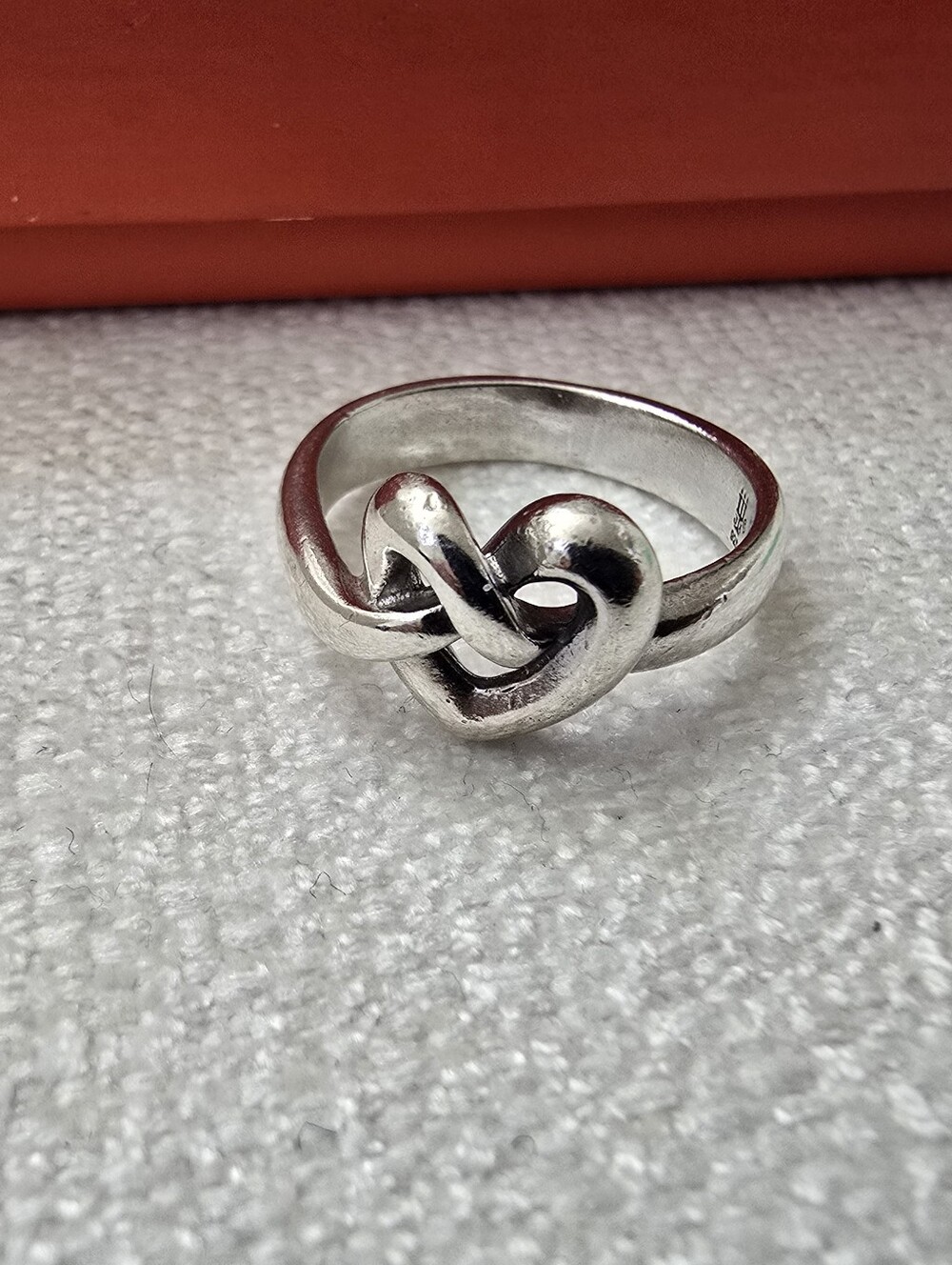 Retired James Avery Sterling Silver Heart Knot Ring Sz 6
